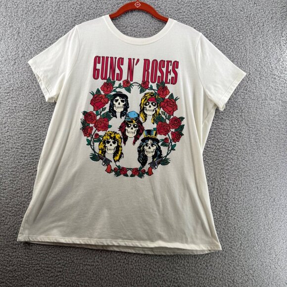 Torrid Guns N Roses Band Tee White Graphic T-Shirt  Size 1 - Picture 2 of 5
